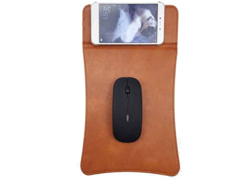 chargeur smartphone avec tapis de souris  cuir