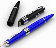 cl usb stylo avec pointeur laser et led